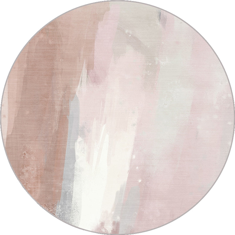 Contemporary Brushstroke Pattern Rug Pink Polyester Rug Machine Washable Non-Slip Area Rug for Bedroom Clearhalo 'Area Rug' 'Modern' 'Rugs' Rug' 1612127