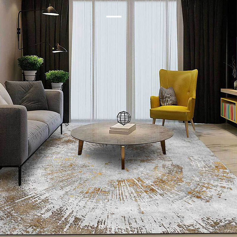 Grey Industrial Rug Polyester Abstract Rug Washable Non-Slip Backing Carpet for Living Room Clearhalo 'Area Rug' 'Modern' 'Rugs' Rug' 1612134