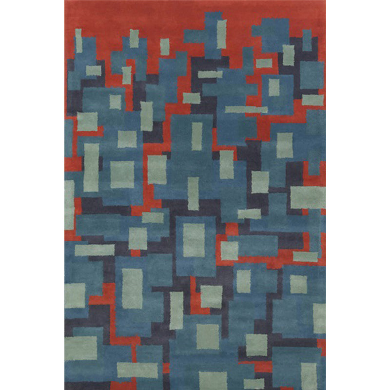 Blue and Red Nordic Rug Polyester Abstract Rug Washable Non-Slip Backing Carpet for Living Room Clearhalo 'Area Rug' 'Modern' 'Rugs' Rug' 1612143