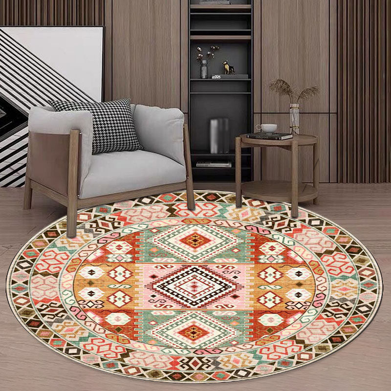 Pink and Orange Southwestern Rug Polyester Tribal Pattern Rug Washable Non-Slip Backing Carpet for Living Room Orange Pink Clearhalo 'Area Rug' 'Rugs' 'Southwestern' Rug' 1612157