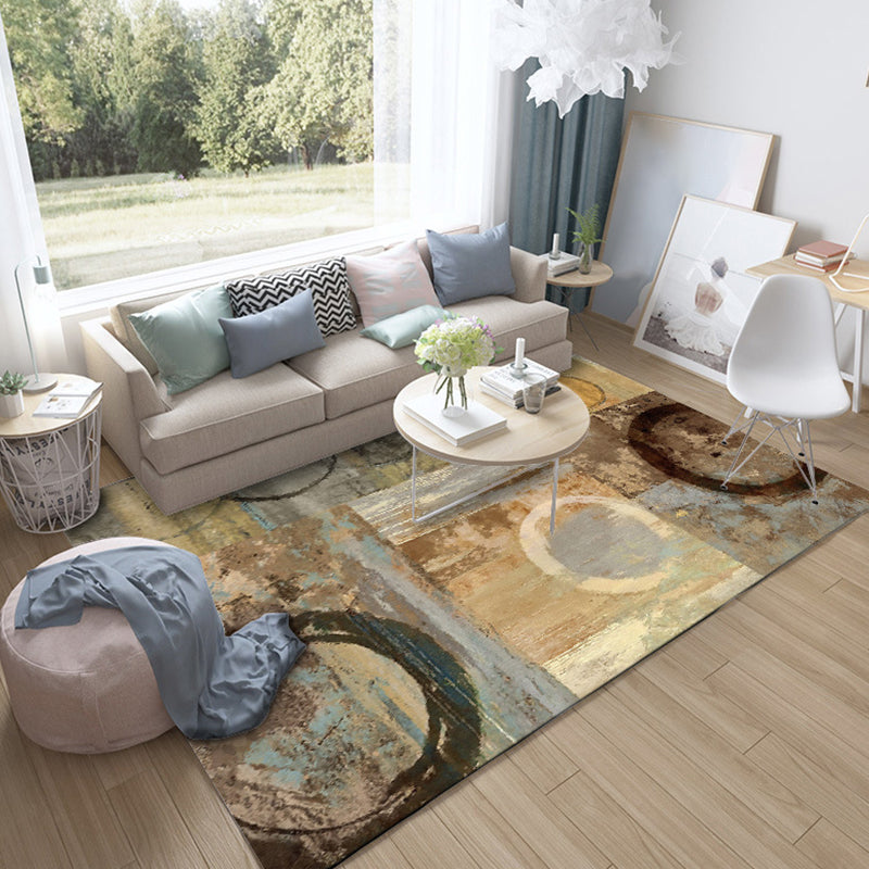 Novelty Abstract Rug Light Brown Polyester Rug Machine Washable Non-Slip Area Rug for Bedroom Light Brown Clearhalo 'Area Rug' 'Modern' 'Rugs' Rug' 1612213