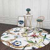 White Bedroom Rug Modern Floral Leaf Chain Belt Pattern Area Rug Polyester Anti-Slip Pet Friendly Carpet White Clearhalo 'Area Rug' 'Modern' 'Rugs' Rug' 1612237