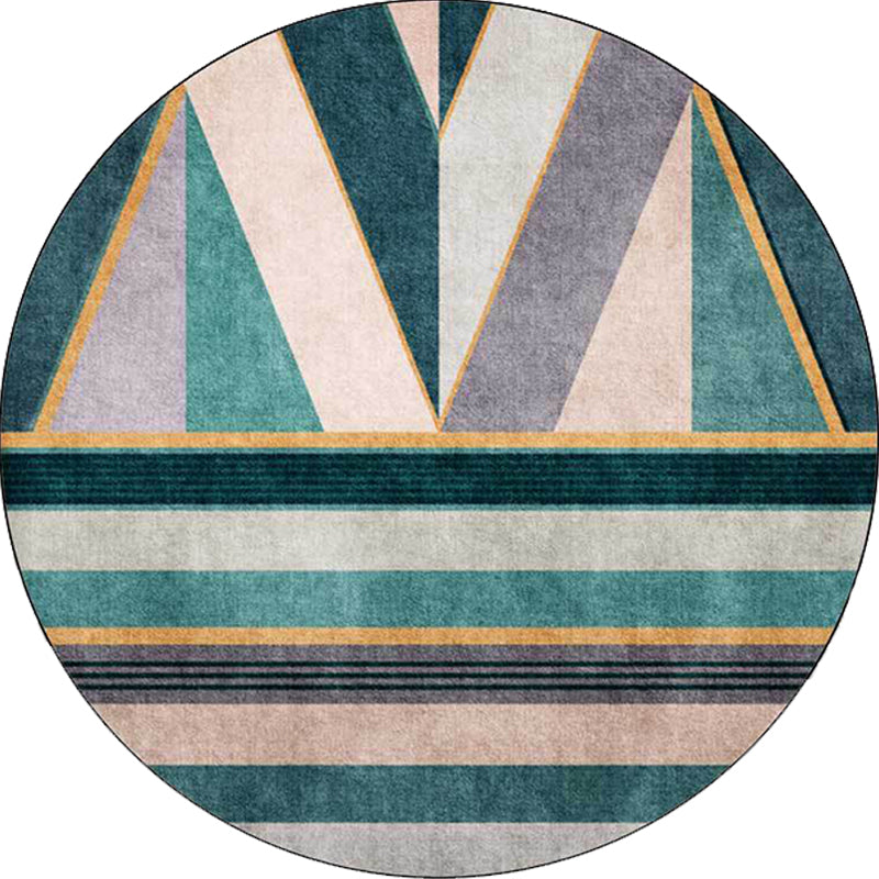 Stylish Geometric Pattern Rug Green Nordic Rug Polyester Washable Anti-Slip Backing Area Rug for Living Room Clearhalo 'Area Rug' 'Modern' 'Rugs' Rug' 1612287