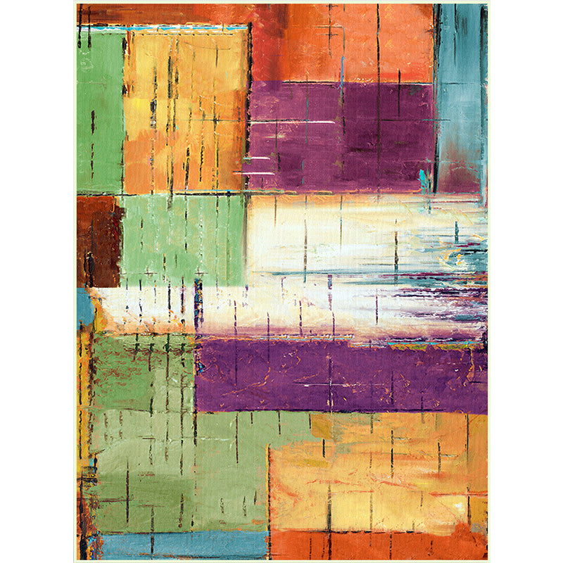 Unique Brushstroke Painting Print Rug Multicolor Nordic Rug Polyester Washable Non-Slip Backing Area Rug for Living Room Clearhalo 'Area Rug' 'Modern' 'Rugs' Rug' 1612382