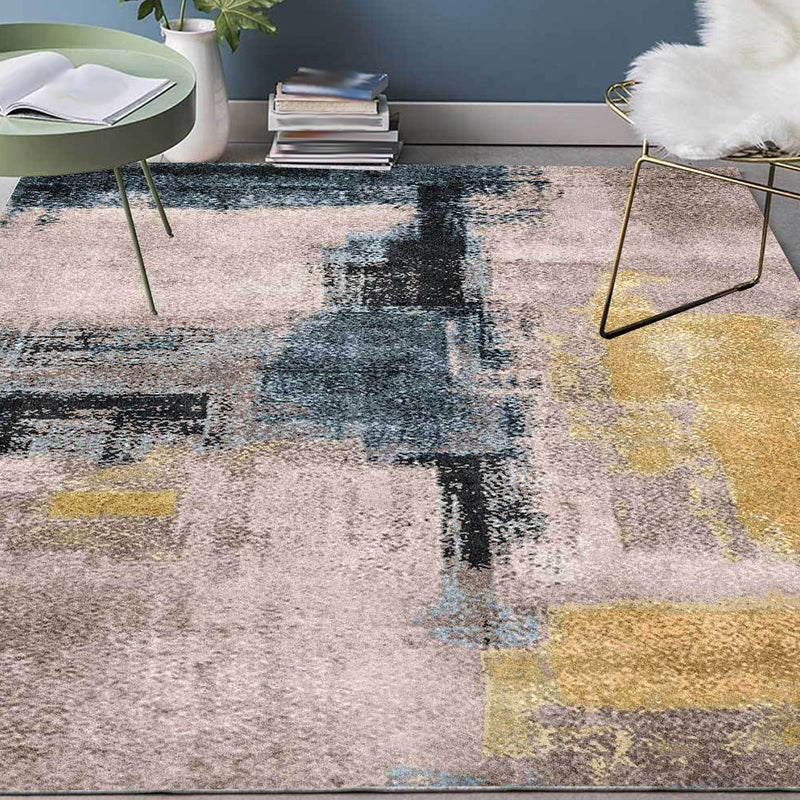 Yellow and Grey Industrial Rug Polyester Brushstroke Rug Washable Non-Slip Backing Carpet for Living Room Clearhalo 'Area Rug' 'Modern' 'Rugs' Rug' 1612819