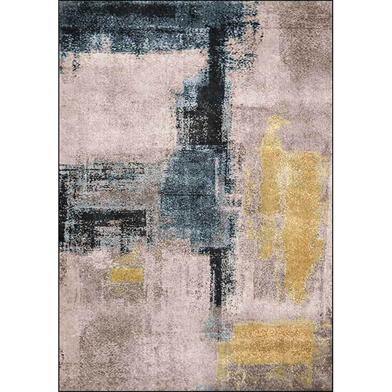 Yellow and Grey Industrial Rug Polyester Brushstroke Rug Washable Non-Slip Backing Carpet for Living Room Clearhalo 'Area Rug' 'Modern' 'Rugs' Rug' 1612820