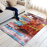 Modern Living Room Rug Colorful Abstract Painting Print Rug Polyester Washable Area Rug Red Clearhalo 'Area Rug' 'Modern' 'Rugs' Rug' 1612942