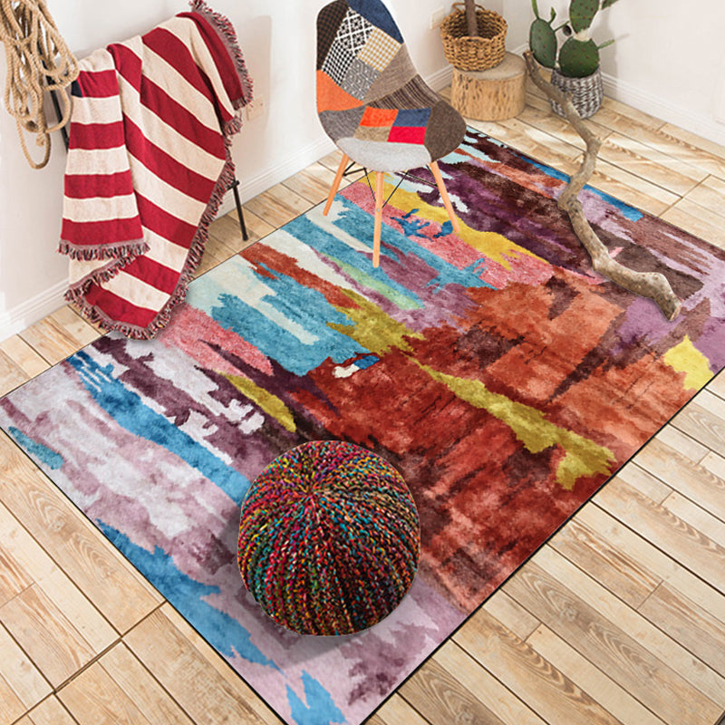 Modern Living Room Rug Colorful Abstract Painting Print Rug Polyester Washable Area Rug Clearhalo 'Area Rug' 'Modern' 'Rugs' Rug' 1612943