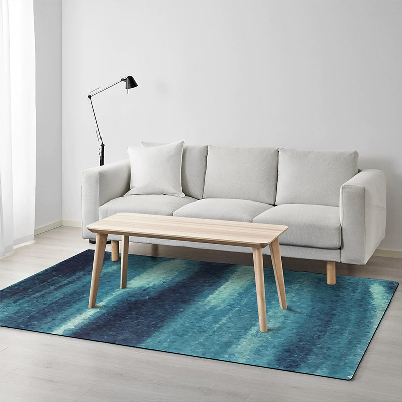 Blue Contemporary Rug Polyester Abstract Rug Washable Non-Slip Backing Carpet for Living Room Clearhalo 'Area Rug' 'Modern' 'Rugs' Rug' 1613018