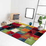 Modern Living Room Rug Colorful Abstract Plaid Print Rug Polyester Stain-Resistant Washable Area Rug Red Clearhalo 'Area Rug' 'Modern' 'Rugs' Rug' 1613098