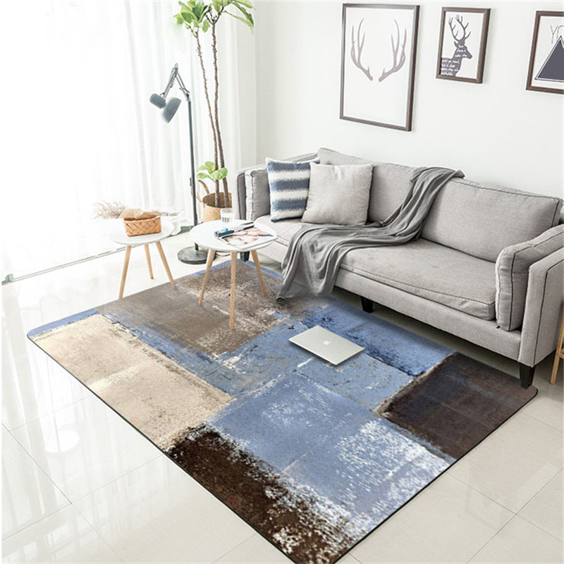 Grey and Brown Contemporary Rug Polyester Brushstroke Pattern Rug Washable Non-Slip Backing Carpet for Living Room Clearhalo 'Area Rug' 'Modern' 'Rugs' Rug' 1613179