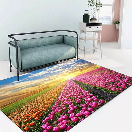 Stylish Tulip Pattern Rug Multicolor Contemporary Rug Polyester Washable Anti-Slip Backing Area Rug for Living Room Clearhalo 'Area Rug' 'Modern' 'Rugs' Rug' 1613395