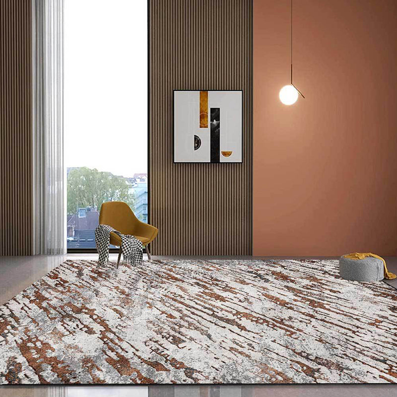 Brown and Grey Industrial Rug Polyester Abstract Rug Washable Non-Slip Backing Carpet for Living Room Clearhalo 'Area Rug' 'Modern' 'Rugs' Rug' 1613475