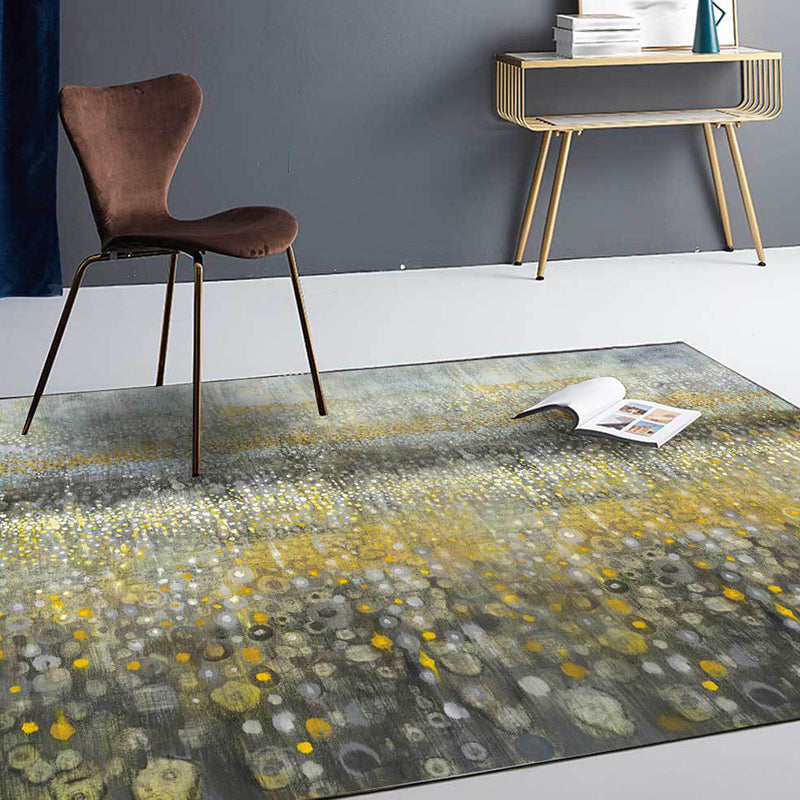 Novelty Abstract Rug Grey and Yellow Polyester Rug Machine Washable Non-Slip Area Rug for Bedroom Yellow Clearhalo 'Area Rug' 'Modern' 'Rugs' Rug' 1613482