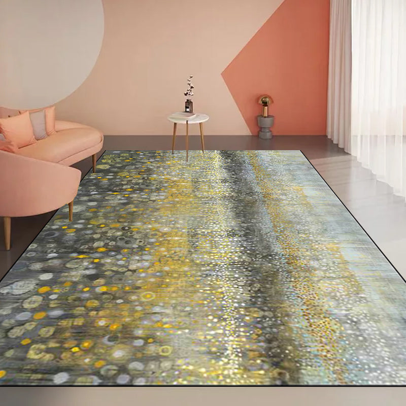 Novelty Abstract Rug Grey and Yellow Polyester Rug Machine Washable Non-Slip Area Rug for Bedroom Clearhalo 'Area Rug' 'Modern' 'Rugs' Rug' 1613483