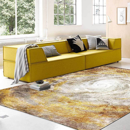 Novelty Abstract Rug Golden Polyester Rug Machine Washable Non-Slip Area Rug for Bedroom Clearhalo 'Area Rug' 'Modern' 'Rugs' Rug' 1613523