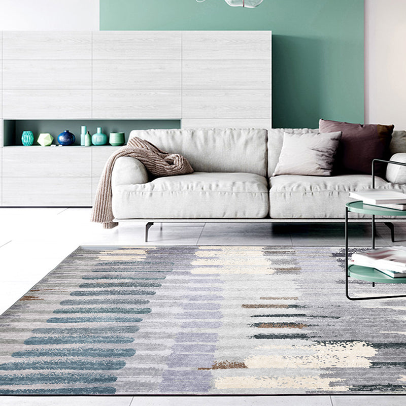 Grey Nordic Rug Polyester Brushstroke Pattern Rug Washable Non-Slip Backing Carpet for Living Room Grey Clearhalo 'Area Rug' 'Modern' 'Rugs' Rug' 1613530