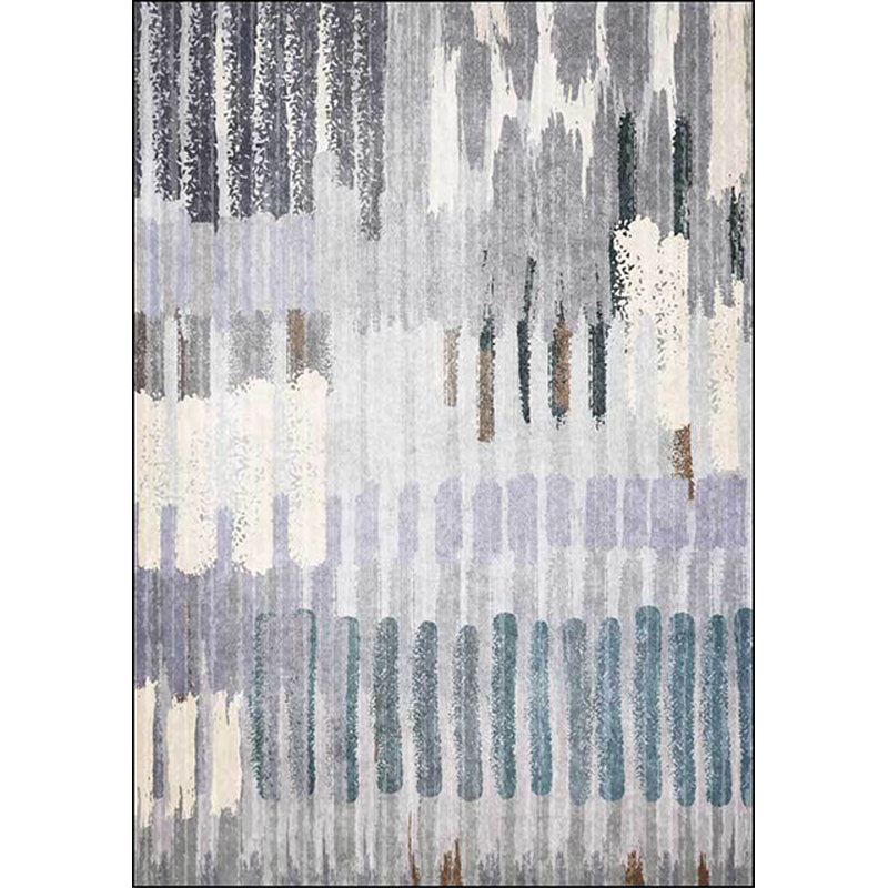 Grey Nordic Rug Polyester Brushstroke Pattern Rug Washable Non-Slip Backing Carpet for Living Room Clearhalo 'Area Rug' 'Modern' 'Rugs' Rug' 1613532