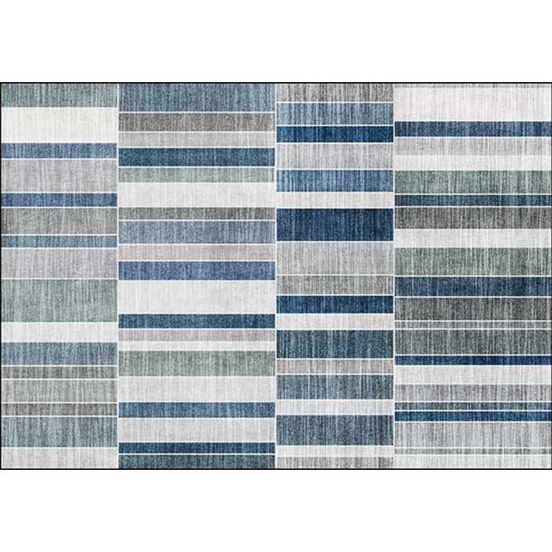 Stylish Striped Pattern Rug Grey and Blue Contemporary Rug Polyester Washable Anti-Slip Backing Area Rug for Living Room Clearhalo 'Area Rug' 'Modern' 'Rugs' Rug' 1613540