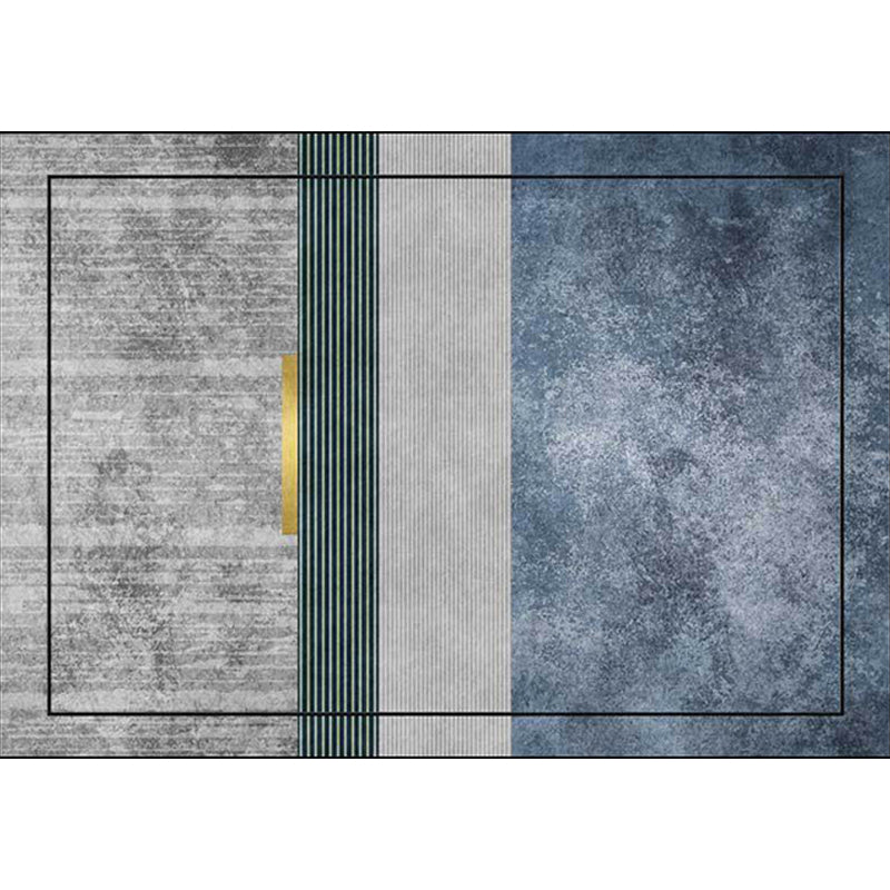 Grey and Blue Novelty Rug Polyester Striped Pattern Rug Washable Non-Slip Backing Carpet for Living Room Clearhalo 'Area Rug' 'Modern' 'Rugs' Rug' 1613564