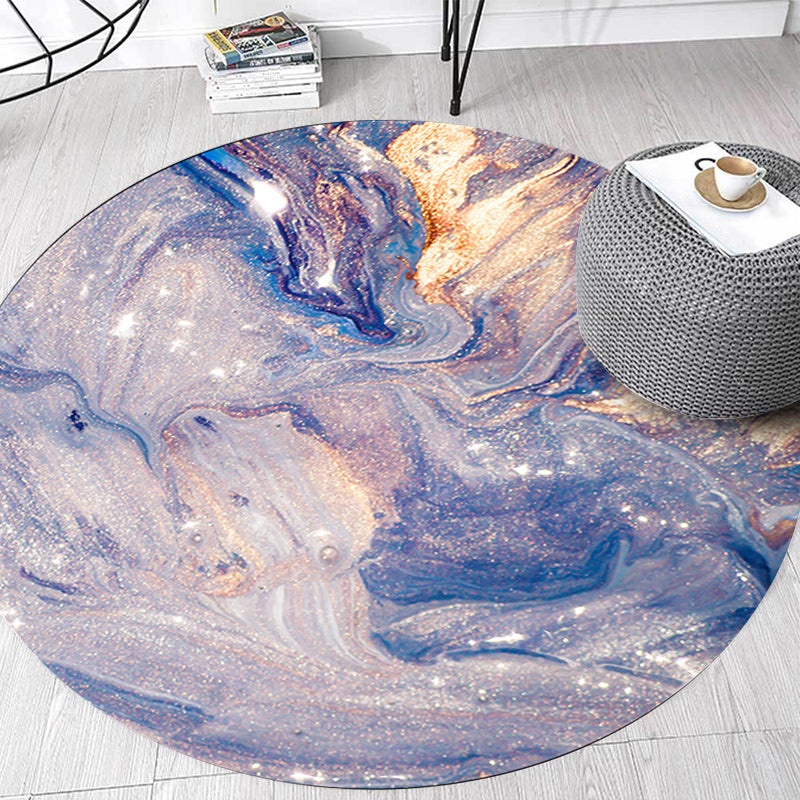 Modern Living Room Rug in Purple Abstract Seawater Print Rug Polyester Washable Stain-Resistant Area Rug Clearhalo 'Area Rug' 'Modern' 'Rugs' Rug' 1613807