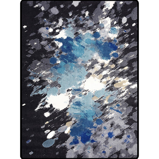 Casual Modern Rug in Blue and Black Abstract Ink Painting Pattern Rug Polyester Washable Carpet for Home Decoration Clearhalo 'Area Rug' 'Modern' 'Rugs' Rug' 1613942