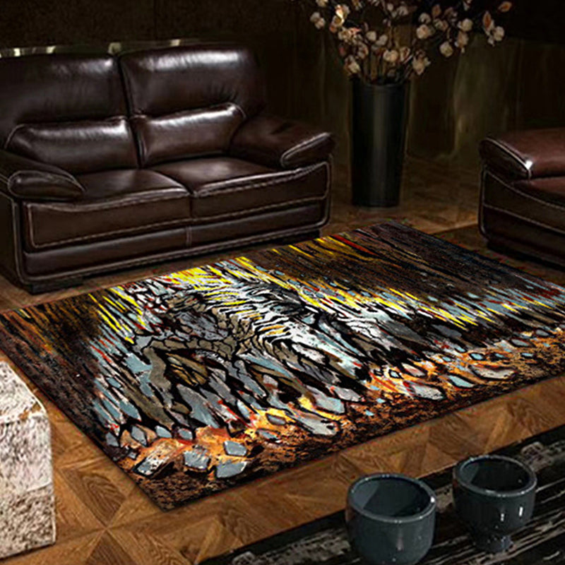 Brown Bedroom Rug Modern Abstract Stone Pattern Area Rug Polyester Washable Stain-Resistant Carpet Clearhalo 'Area Rug' 'Modern' 'Rugs' Rug' 1613949