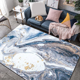 Minimalist Modern Rug in Blue and White Abstract Marble Pattern Rug Polyester Washable Carpet for Home Decoration Clearhalo 'Area Rug' 'Modern' 'Rugs' Rug' 1613957