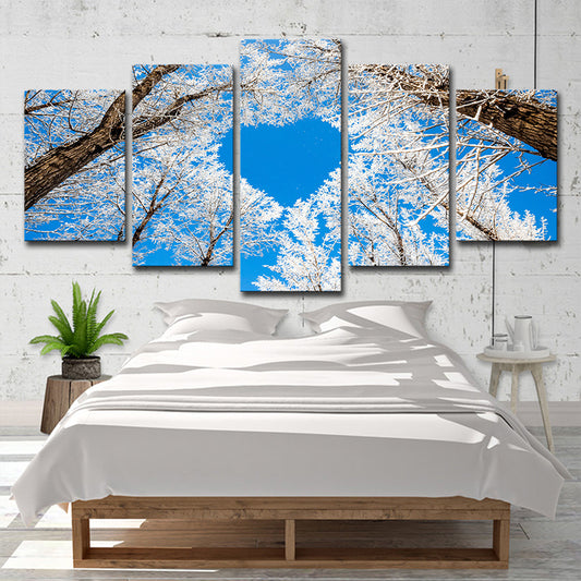 Decoración de arte de pared de Winters Nordic Winters Decoración Blue Heart Ramed Ramed Rank Ranket para dormitorio