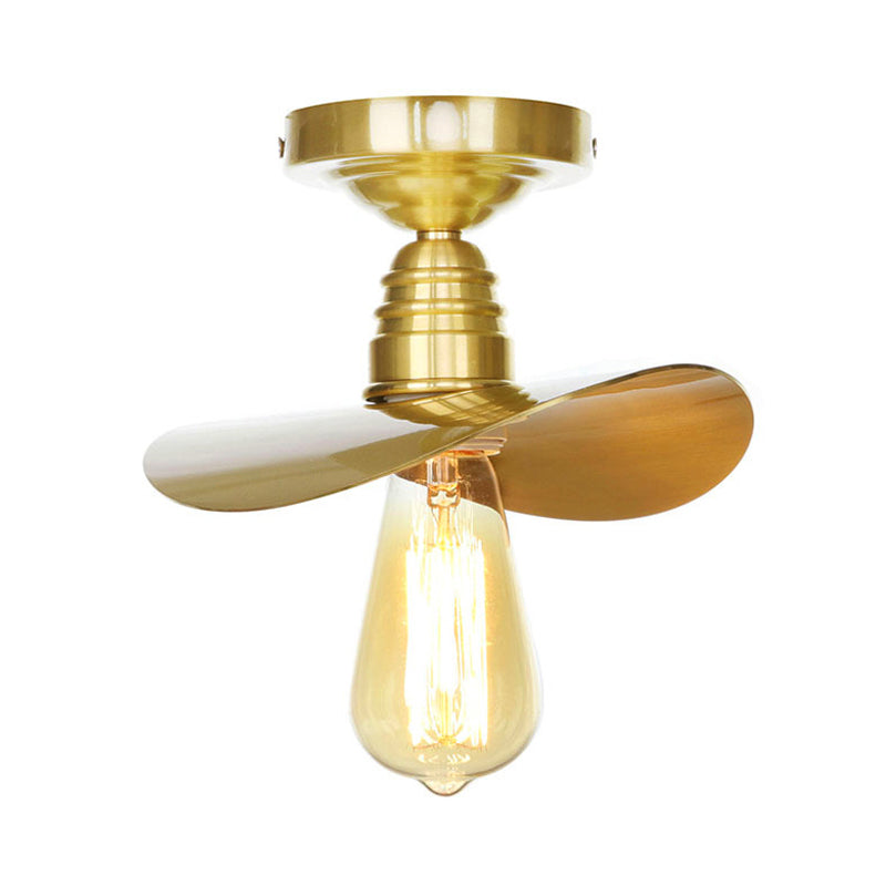 Vintage Style Waveforms/Scalloped Shade Semi Flush Ceiling Light 8"/9.5" W 1 Light Metal Ceiling Fixture in Brass Clearhalo 'Ceiling Lights' 'Close To Ceiling Lights' 'Close to ceiling' 'Semi-flushmount' Lighting' 161428