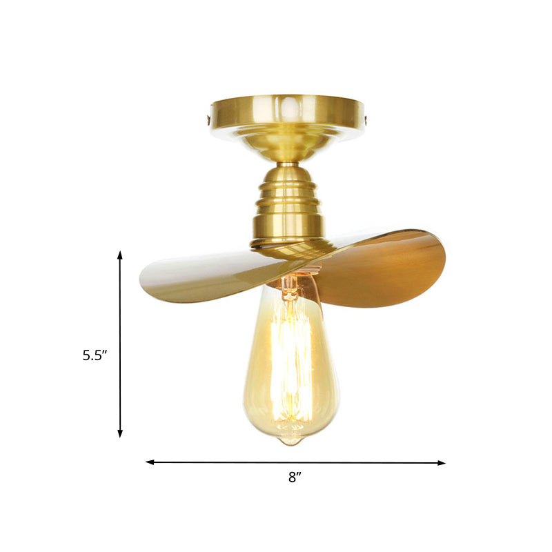 Vintage Style Waveforms/Scalloped Shade Semi Flush Ceiling Light 8"/9.5" W 1 Light Metal Ceiling Fixture in Brass Clearhalo 'Ceiling Lights' 'Close To Ceiling Lights' 'Close to ceiling' 'Semi-flushmount' Lighting' 161429