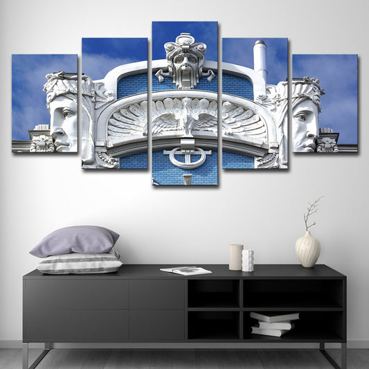 White Sculpture Canvas Wall Art Architecture Modern Multi-Piece Wall Decor for Home White Clearhalo 'Art Gallery' 'Canvas Art' 'Contemporary Art Gallery' 'Modern' Arts' 1614536