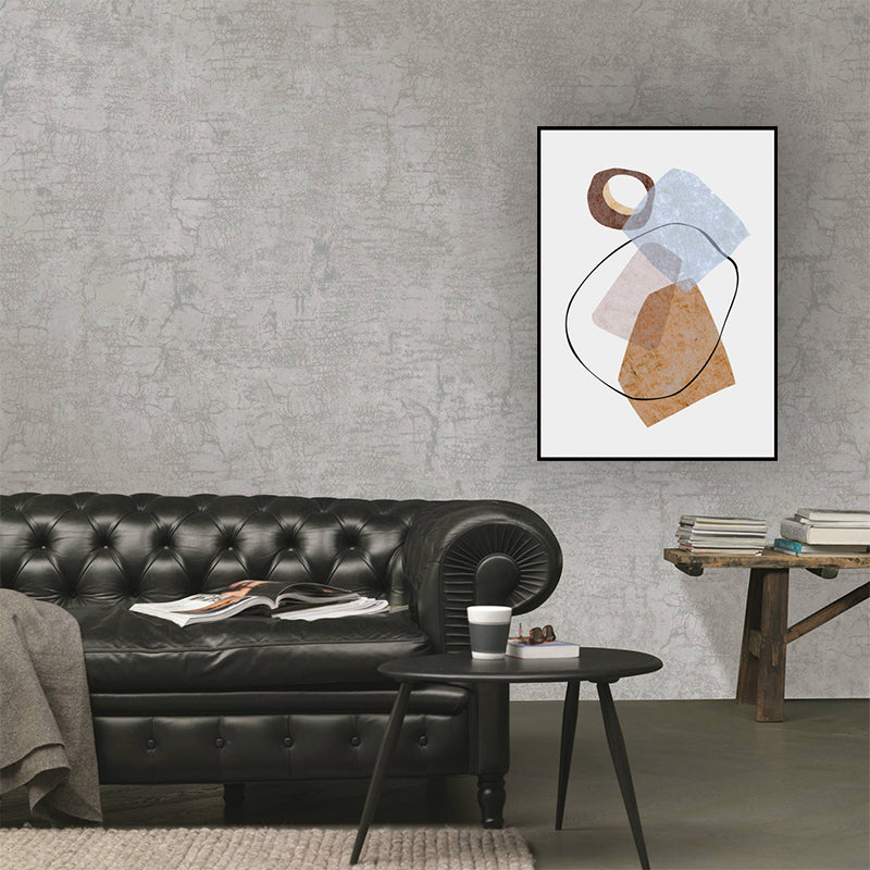 Geometry Wall Art Print Pastel Color Nordic Style Canvas for Living Room, Textured