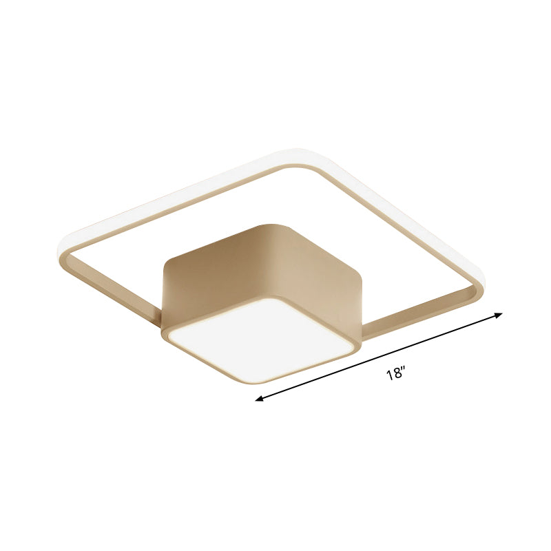 Square and Block Acrylic Ceiling Light Modern LED 18"/21.5"/25.5" Wide Flush Light in Warm/White/Natural Light Clearhalo 'Ceiling Lights' 'Close To Ceiling Lights' 'Close to ceiling' 'Flush mount' Lighting' 161480