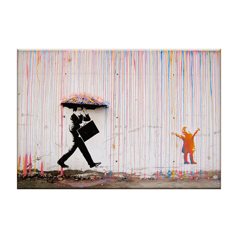 Rainbow Rain Canvas Wall Art Textured Creative Modern Sitting Room Wall Decoration Clearhalo 'Art Gallery' 'Canvas Art' 'Contemporary Art Gallery' 'Modern' Arts' 1614944