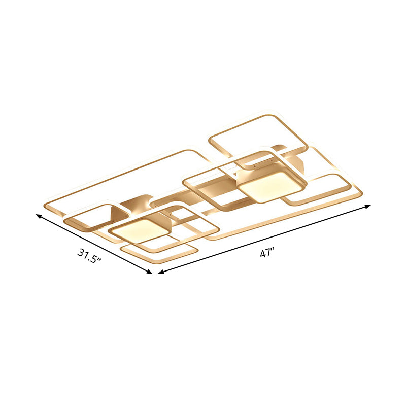 Square and Block Acrylic Ceiling Light Modern LED 18"/21.5"/25.5" Wide Flush Light in Warm/White/Natural Light Clearhalo 'Ceiling Lights' 'Close To Ceiling Lights' 'Close to ceiling' 'Flush mount' Lighting' 161502