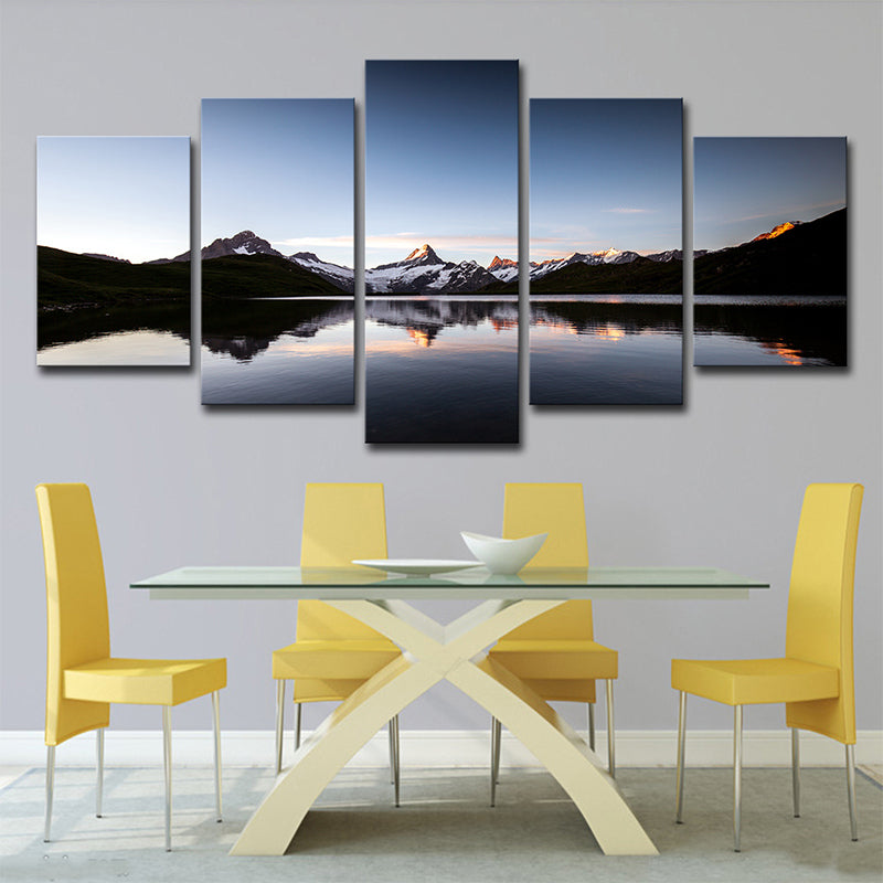 Wereldwijd geïnspireerde Bucsp Lake Canvas Blue Dining Room Wall Art Print, meerdere stukken