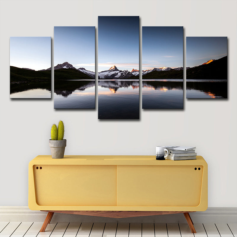 Wereldwijd geïnspireerde Bucsp Lake Canvas Blue Dining Room Wall Art Print, meerdere stukken