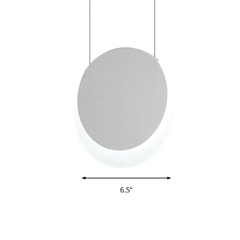 LED Pendant Light Simplicity White Suspension Pendant with Crescent Shaped Edge Acrylic Shade in Warm/White Light, 6.5"/8.5"W Clearhalo 'Ceiling Lights' 'Modern Pendants' 'Modern' 'Pendant Lights' 'Pendants' Lighting' 161521