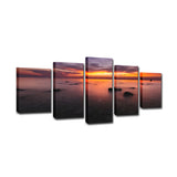 Orange Sunset Glow Wall Decor Multiple-Piece Glam House Interior Canvas Wall Art