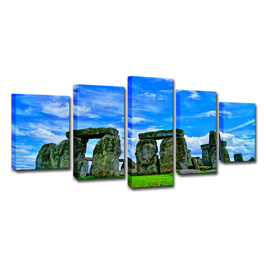 Global inspirierte wegweisende Leinwand Blue Stonehenge Landschaft Wandkunst für Schlafzimmer