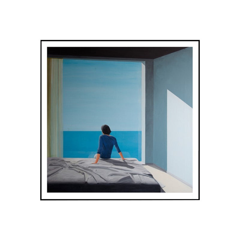 Sea and Loneliness Painting Art Print Textured Modernist Bedroom Wall Decoration Clearhalo 'Arts' 'Canvas Art' 1615814