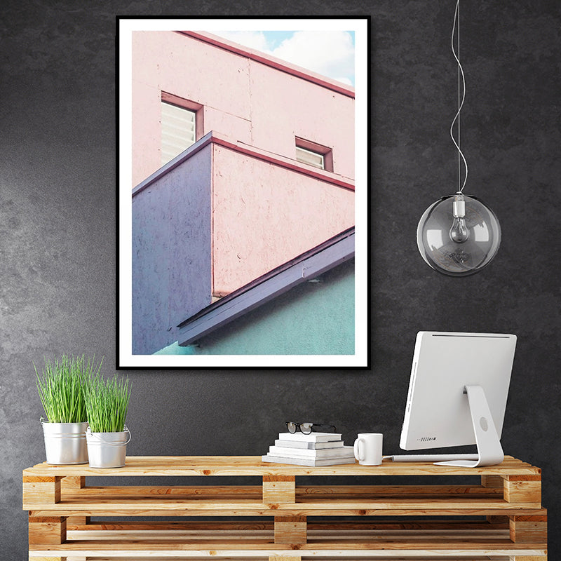 Illustration Balcony Canvas Wall Art for Home Gallery, Light Color, Texture Surface Clearhalo 'Art Gallery' 'Canvas Art' 'Contemporary Art Gallery' 'Modern' Arts' 1616592