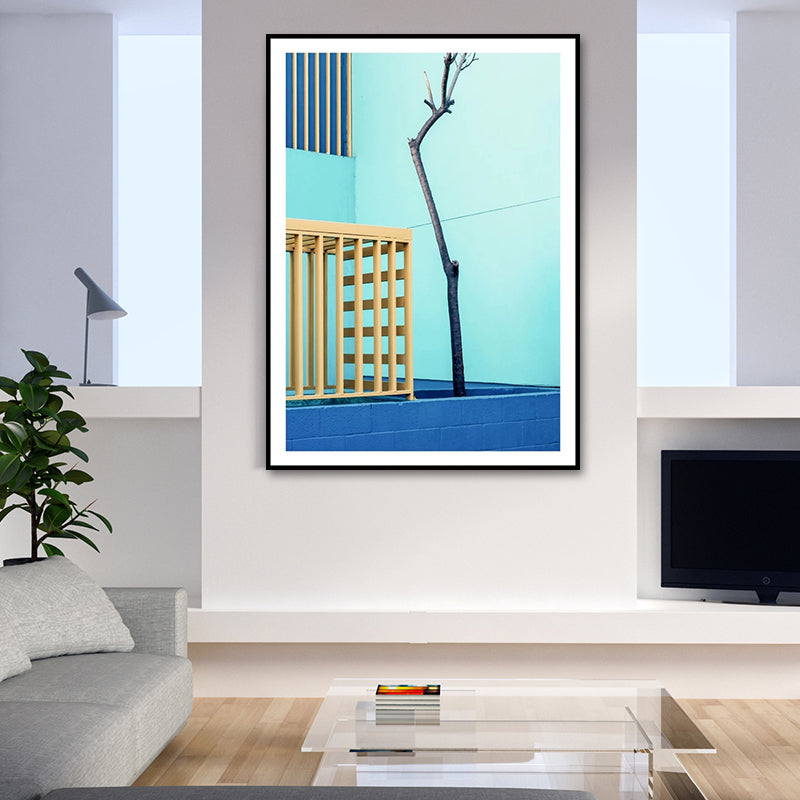 Illustration Balcony Canvas Wall Art for Home Gallery, Light Color, Texture Surface Clearhalo 'Art Gallery' 'Canvas Art' 'Contemporary Art Gallery' 'Modern' Arts' 1616598