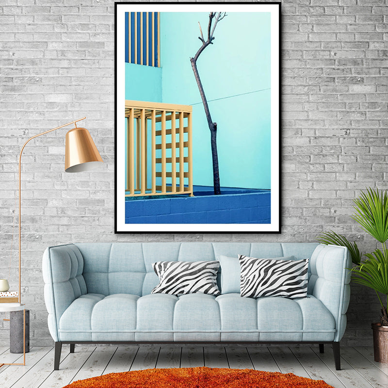 Illustration Balcony Canvas Wall Art for Home Gallery, Light Color, Texture Surface Clearhalo 'Art Gallery' 'Canvas Art' 'Contemporary Art Gallery' 'Modern' Arts' 1616599