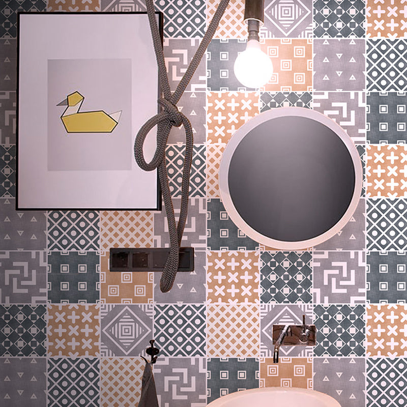 Math Geometry Wallpaper Panels Grey PVC Wall Decor, Peel and Stick, 4' L x 23.5" W Grey Clearhalo 'Modern wall decor' 'Modern' 'Wallpaper' Wall Decor' 1617188