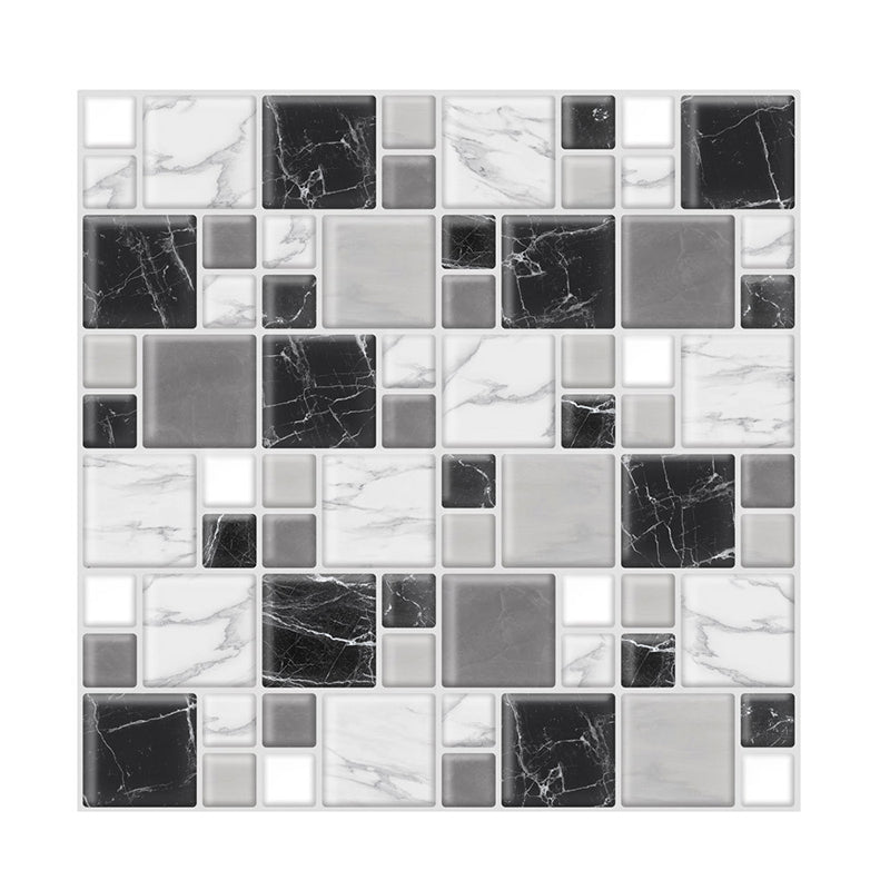 PVC Self-Adhesive Wallpapers Countryside Marble Mosaic Tile Wall Covering for Kitchen Clearhalo 'Country wall decor' 'Rustic' 'Wallpaper' Wall Decor' 1617363