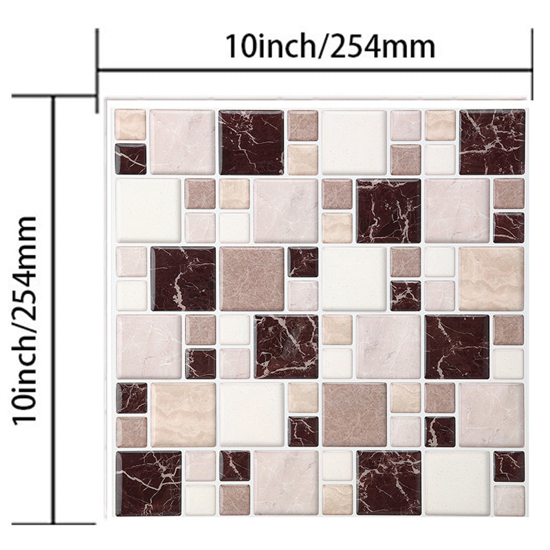 PVC Self-Adhesive Wallpapers Countryside Marble Mosaic Tile Wall Covering for Kitchen Clearhalo 'Country wall decor' 'Rustic' 'Wallpaper' Wall Decor' 1617367