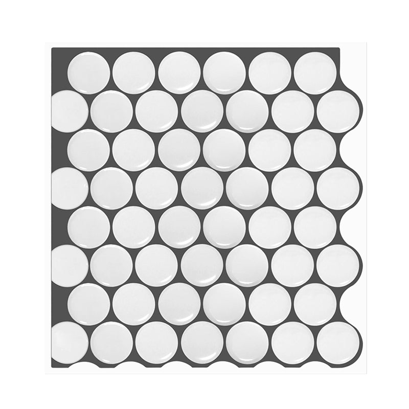 Modern Circles Print Wallpaper Panels White Bathroom Peel Wall Decor, 12' L x 12" W Clearhalo 'Modern wall decor' 'Modern' 'Wallpaper' Wall Decor' 1617612