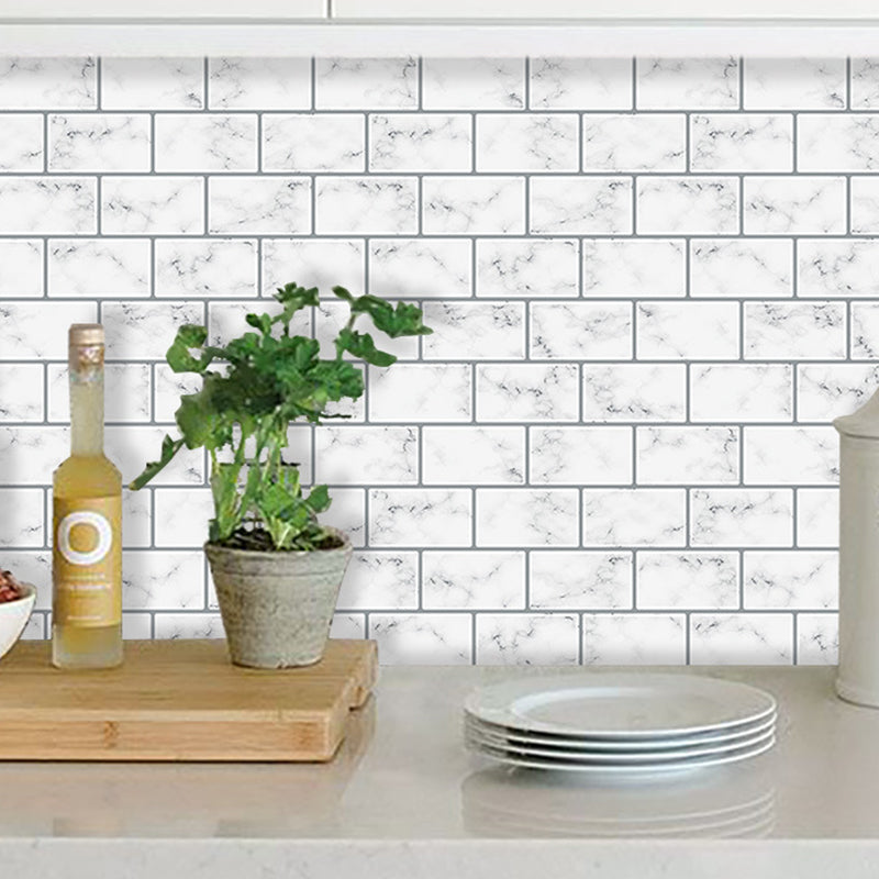 Countryside Marble Brick Wallpapers Grey Self-Adhesive Wall Decor for Kitchen Backsplash Clearhalo 'Country wall decor' 'Rustic' 'Wallpaper' Wall Decor' 1618125